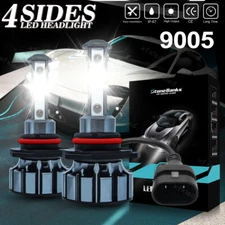 4-Side 9005 LED Headlight Super Bright Bulbs Kit 330000LM HIGH/LOW Beam 6000K US