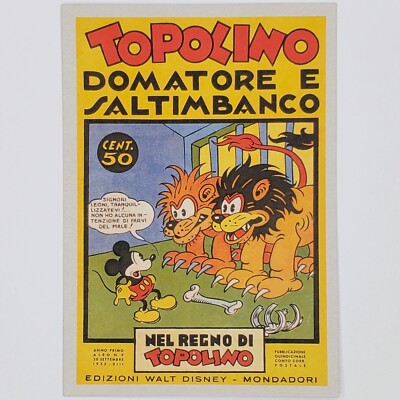 Topolino Postcard Disney Italy Italian Mickey Mouse Museum Nel Regno di Topolono