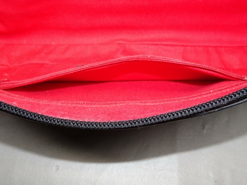 Vintage CLAUDIA FIRENZE LEATHER w/FUR STRIPE CLUTCH PURSE HANDBAG - ITALY - Picture 8 of 10