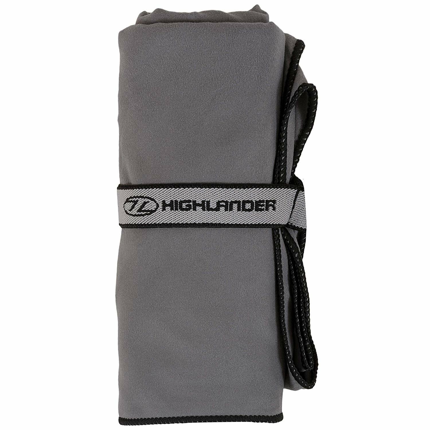Highlander Fibresoft Camping Towel 60 x 120cm Medium Charcoal CS206-Charcoal