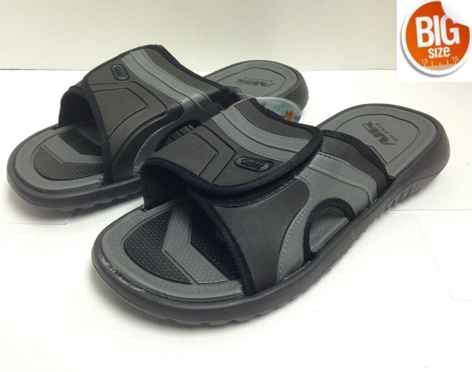 NEW BALANCE Sandali uomo GRANDI TAGLIA 13 neri slide spiaggia vacanza sandalo air balance