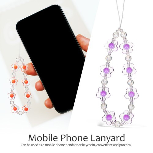 2 Pcs Mobile Phone Chain Lanyard Cell Charms Strap Flower Pendant - 第 9/11 張圖片