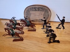10 Vintage Hand Painted NO. 91 SWISS CAVALRY Tin Soldier Flats in Box 2