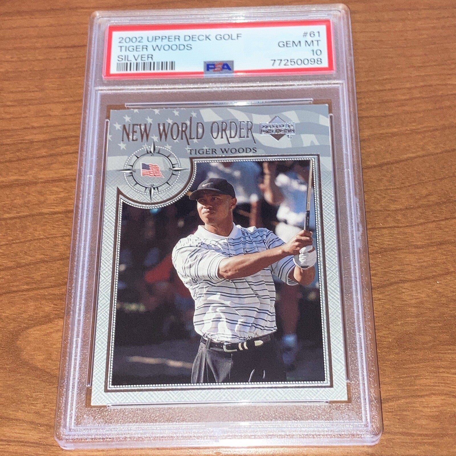 2002 Upper Deck #61 Tiger Woods Silver New World Order PSA Graded 10 GEM MT MINT
