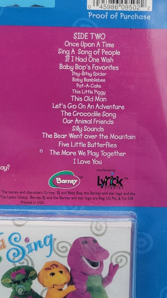 Barney the Purple Dinosaur Run, Jump, Skip, and Sing Cassette Toys R Us Sealed - Image 4 of 4