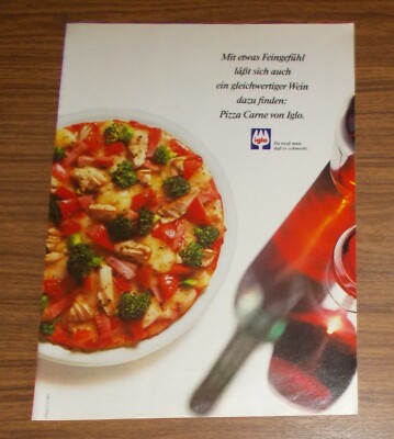 Seltene Werbung IGLO PIZZA CARNE - Mit etwas Feingefühl 1980