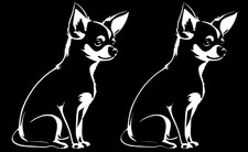Chihuahua Pack White Vinyl Decals Car Truck Windows Laptop Tablet Tumbler