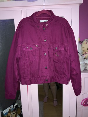 topshop raspberry denim jacket