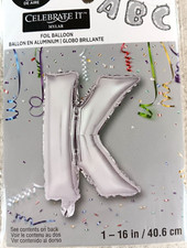 NEW Celebrate It Letter K Balloon Mylar 16-in Holographic Balloon
