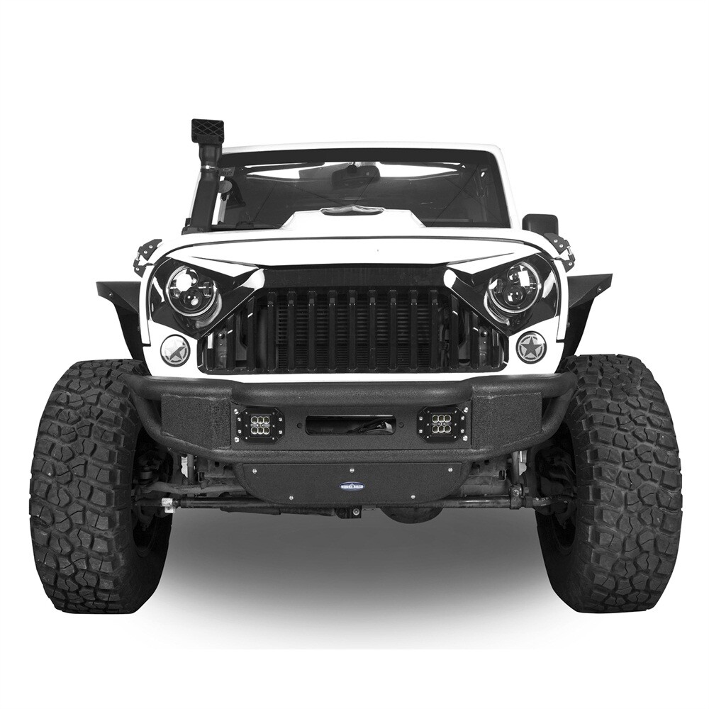 LOTUS Stubby Front + Rear Bumper w/ D-rings for Jeep Wrangler JK/JKU 2007-2018