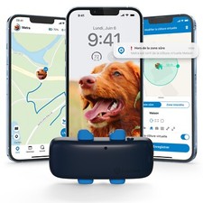 Tractive DOG 4 | Collier GPS chien avec moniteur de santé | Bleu | RECONDITIONNÉ