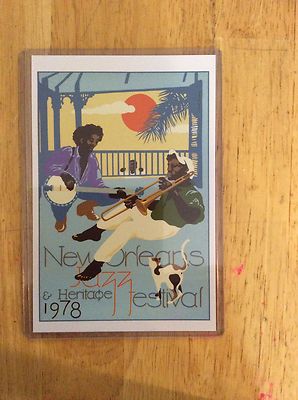 1978 New Orleans Jazz Fest Poster Postcard 4th Charest & Brousseau