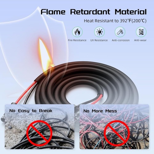 30FT Twin Wire Solar Panel Extension Cable, 10 10AWG 30FT, Black and Red - Picture 2 of 8