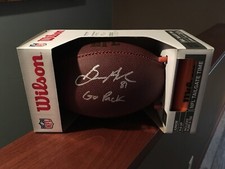 Geronimo Allison signed Green Bay Packers Logo Football Ball Inscribed Go Pack