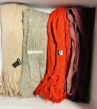 Lot Of 4 Scarves Assorted Colors Sizes, Length, Styles And Brand As Show In Pics