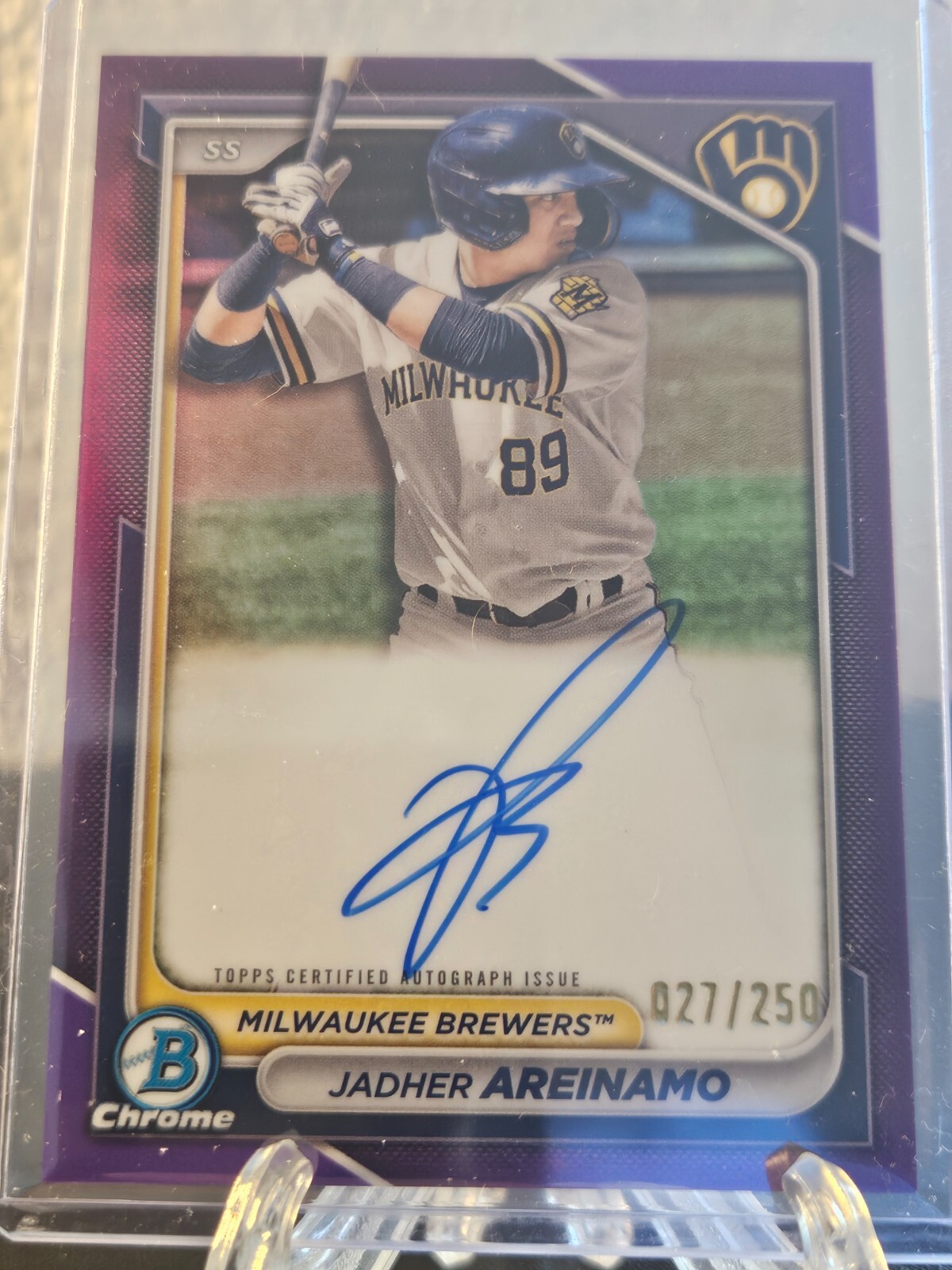 2024 Bowman CPA-JA Jadher Areinamo Chrome Prospects Auto Purple Refractors /250