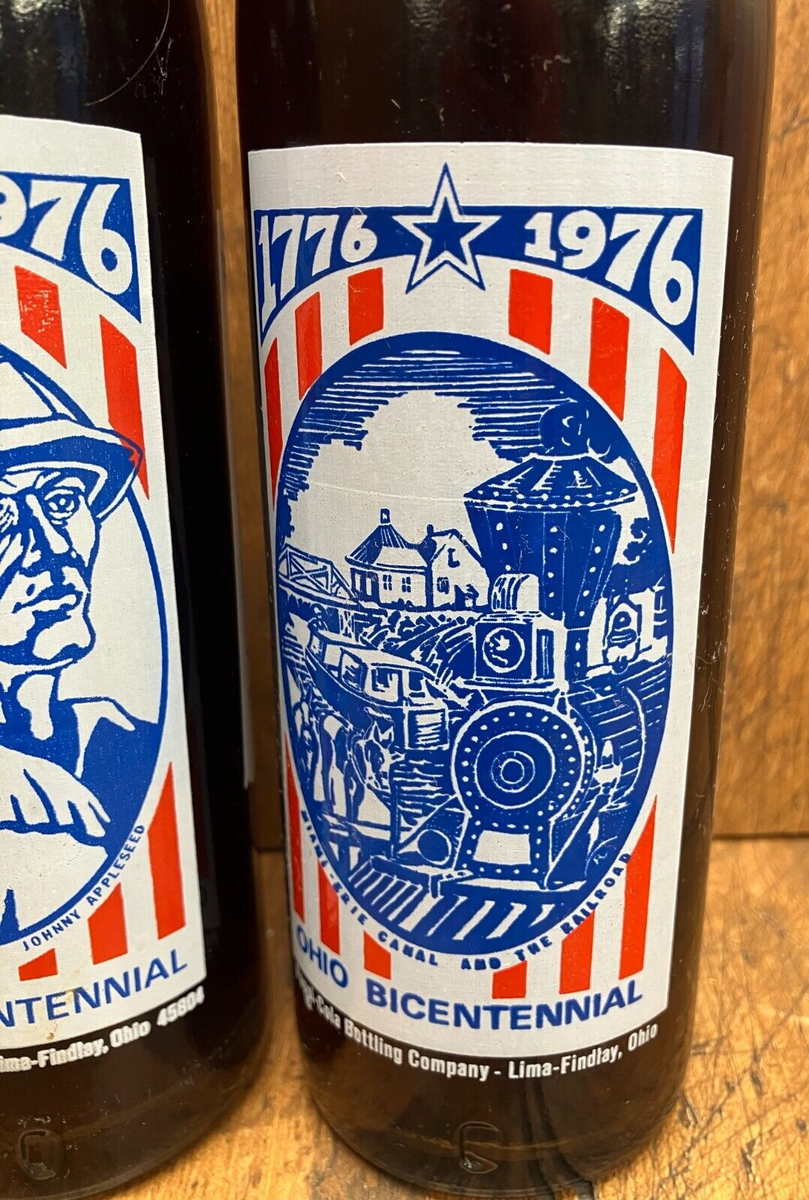 3 Full Pepsi 1776 - 1976 Ohio Bicentennial ACL Bottles 2 Designs