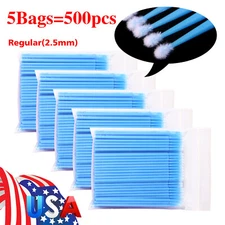 1-5 Micro Brushes Applicators Microbrush Dental Eye Regular 2.5mm Blue 100pcs/pk