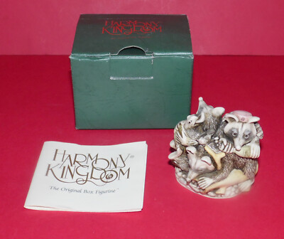 HARMONY KINGDOM * Rocky's Raiders Figur / Schmuckschatulle * Waschbären * TRJC *