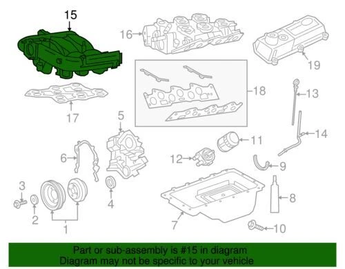 Colector de admisión de motor original Ford E-150 Econoline 2001-2004 1L3Z-9424-AA Foto 2 de 2