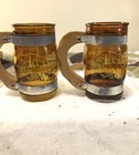 Vintage Little Brown Amber Glass Mug Set. — photo 2