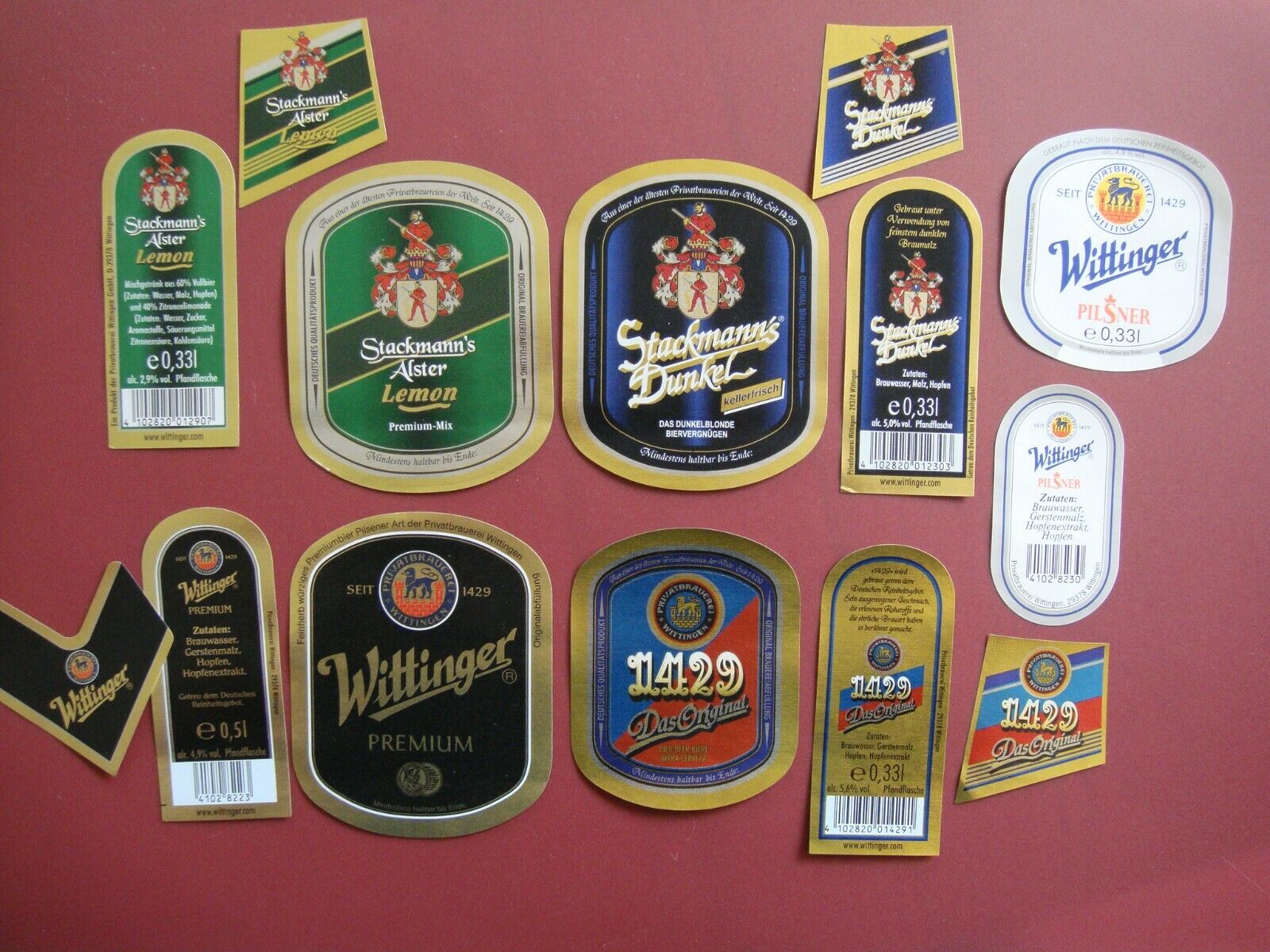 5x GERMANY beer labels Brauerei Stackmann WITTINGEN
