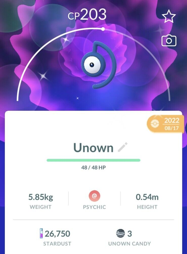 Shiny Unown (D) 