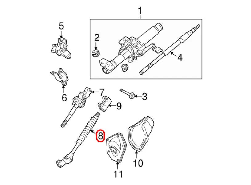 TOYOTA GENUINE TACOMA INTERMEDIATE STEERING SHAFT No2 05-15 45203-04021 OEM - Image 3 of 4