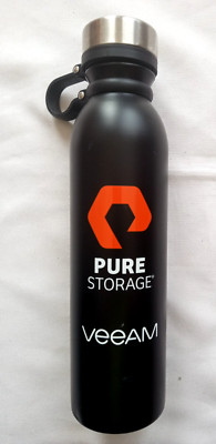 X Veeam Pure Storage 25/oz Lid Stainless Steel Insulated Water Bottle Black