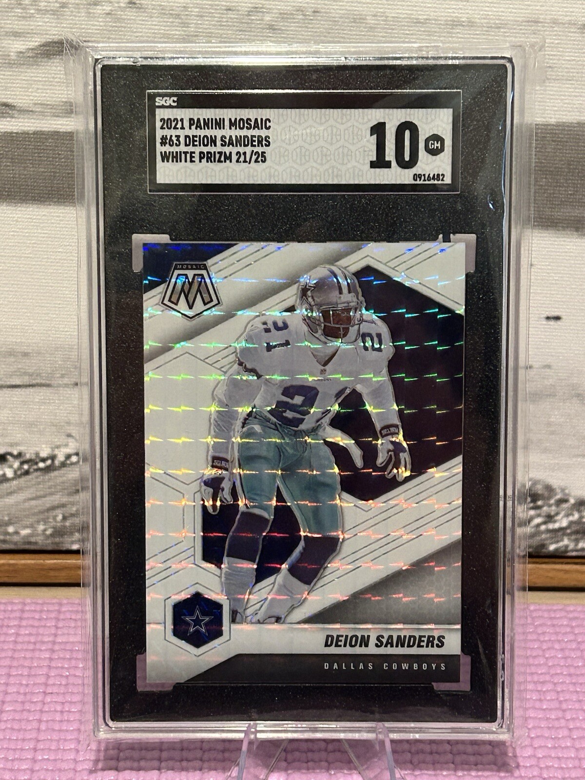 2021 Panini Mosaic Deion Sanders White Prizm #63 (#/color match) 21/25 SGC 10 🔥