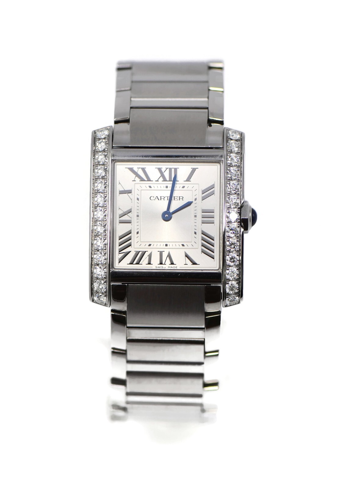Cartier Tank Francaise Medium Diamond Stainless Steel Watch W4TA0021