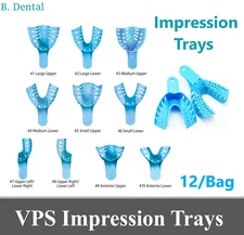 Dental Impression Trays Perforated Plastic Autoclave (CHOOSE SIZE) (1 Bag of 12)