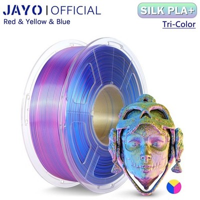 JAYO 1.1KG SILK PLA+ Tri-Color Red & Yellow & Blue Filament 1.75mm 3D Printer