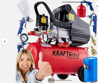 ÖLkompressor 24L KD400 + 8IN1 Kit 8BAR Druckluft Kompressor Luftkompressor