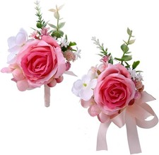 Campsis Artificial Rose Flower Corsage Boutonniere, Wedding Decoration