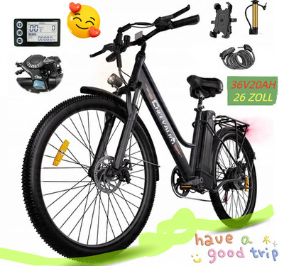 Elektrofahrrad Pendeln 120KM 36V20Ah 26'' E-City Bike 40KM/H Pedelec Herren/Damen