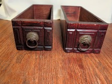 2 Vintage Antique Treadle Sewing Machine Wood Wooden Cabinet Box Drawers