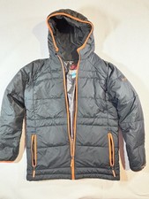 Columbia Omni-Heat Youth Quilted Puffer Jacket Black with Orange Trim