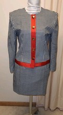 Women's sz6 Houndstooth Business Skirt Suit Excellent Condition