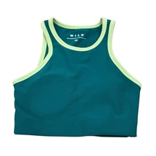 Wilo The Label Sports Bra Women Size XS Green Contour Removeable Pads Racerback