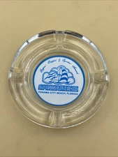Vtg Spinnaker II Panama City Beach Florida ASHTRAY  Glass Souvenir 4 1/2” Wide