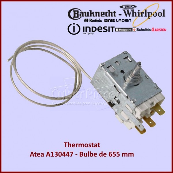 Thermostat Atea 481228238188 résout le problème de givre Whirlpool bulbe 655mm