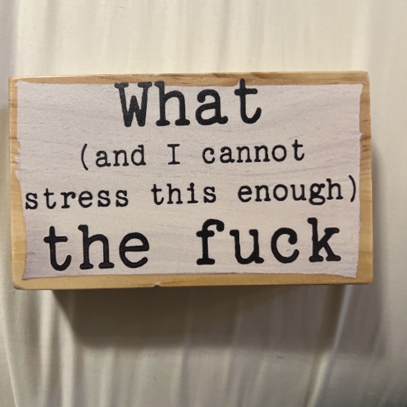 What (And I Cannot Stress This Enough)the f**k~wooden sign~3.5x6 Inches~NEW