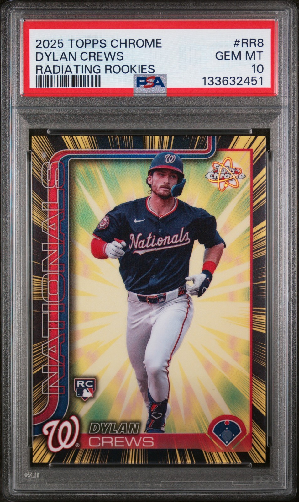 PSA 10 DYLAN CREWS RADIATING ROOKIES #RR8 SP RC 2025 TOPPS CHROME ROOKIE CARD