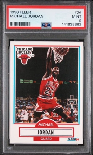 1990 Fleer MICHAEL JORDAN #26 PSA 9 Error No Black Line on Back HOF GOAT
