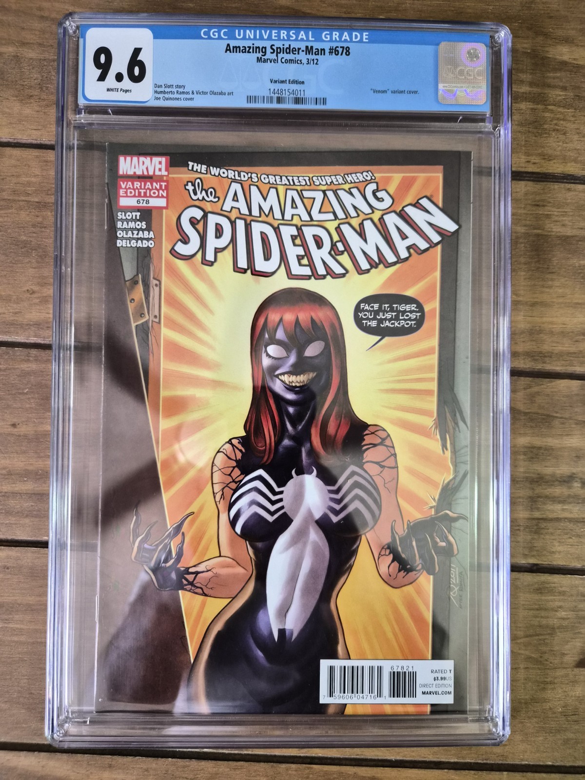 Amazing Spider-Man #678 (2012) CGC 9.6 NM+ Quinones Venom Variant LTD 1:50 RARE