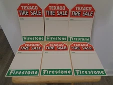 TEXACO OIL COMPANY 6 PIECE LOT OF TEXACO TIRE SALE CARDS 11" X 6-7/8" NOS