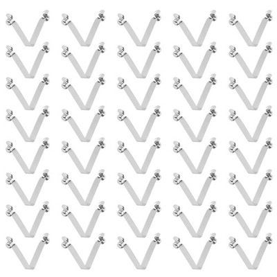 40pcs for 6x6x39mm Double Button V Spring Clips Hollow Head