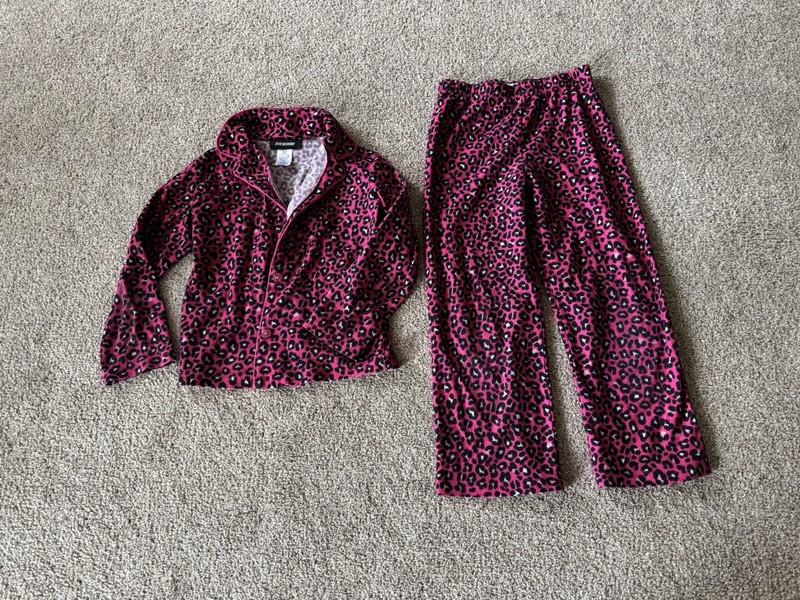 Girls Pajamas Size S 6/6X Joe Boxer 2 Piece Set Pink Cheetah Print Cute