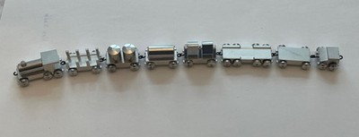 RARE Train Miniature Gebr Hildner 8 Voitures Aluminium Allemagne Années 70